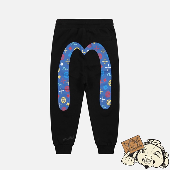 Kids Evisu BEAR AND LOGO DAICOCK PRINT SWEATPANTS Noir | 751CKHUYL