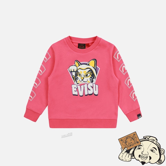 Kids Evisu FORTUNE CAT “HIDE-AND-SEEK” PRINT SWEATSHIRT Rose | 819KWYNSC