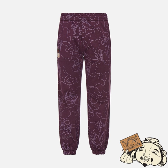 Men Evisu ALLOVER LINEAR CAMOUFLAGE PRINT SWEATPANTS Violette | 806TXUOCL