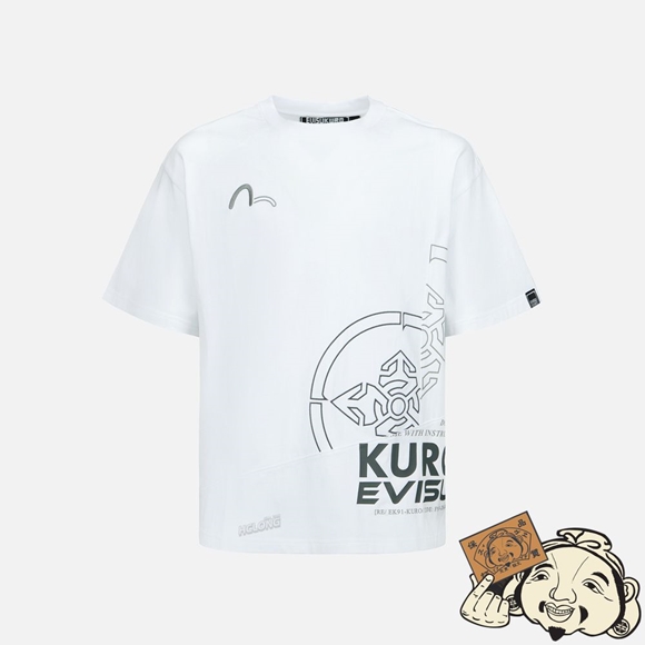 Men Evisu BOXY T-SHIRT WITH FRONT PATCHWORK Blanche | 370XHEMIN