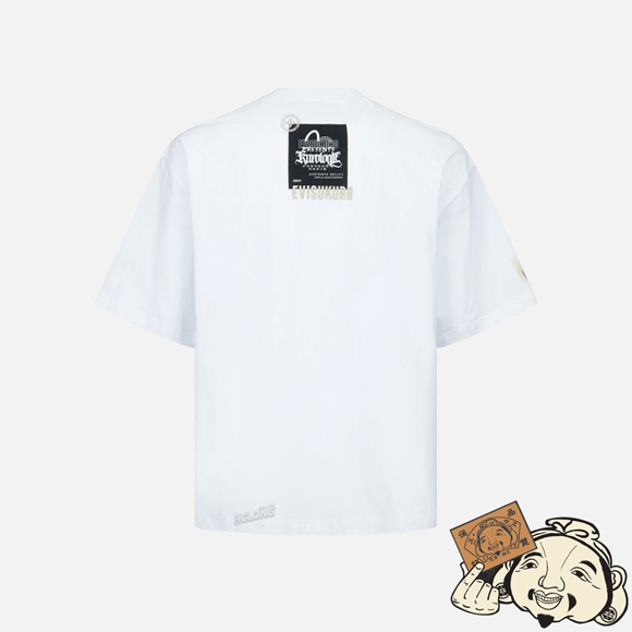 Men Evisu CALLIGRAPHY LOGO PRINTED LABEL T-SHIRT Blanche | 524ASKZGT