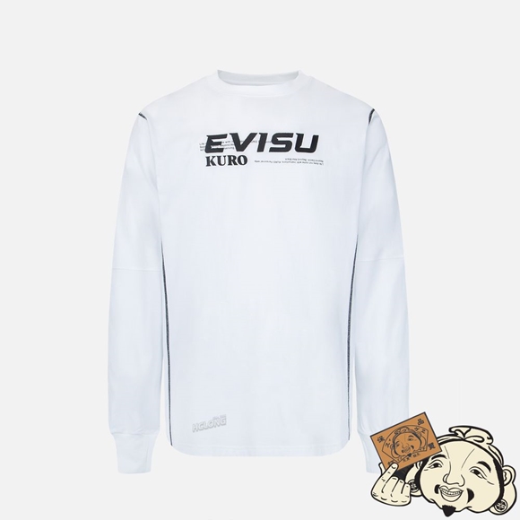 Men Evisu CONTRAST STITCHING LONG SLEEVE T-SHIRT Blanche | 189JCBQKS