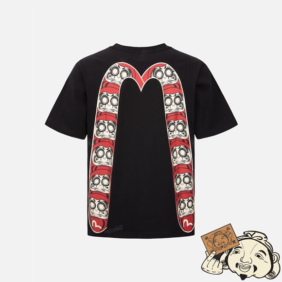 Men Evisu DARUMA DAICOCK PRINT T-SHIRT Noir | 132XHQEUC