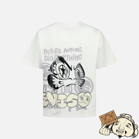 Men Evisu DARUMA FACE AND GRAFFITI PRINT T-SHIRT Blanche | 294QBNPYH