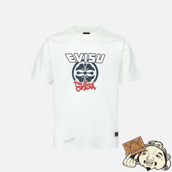 Men Evisu KAMON PRINT T-SHIRT Blanche | 906KXGHZE