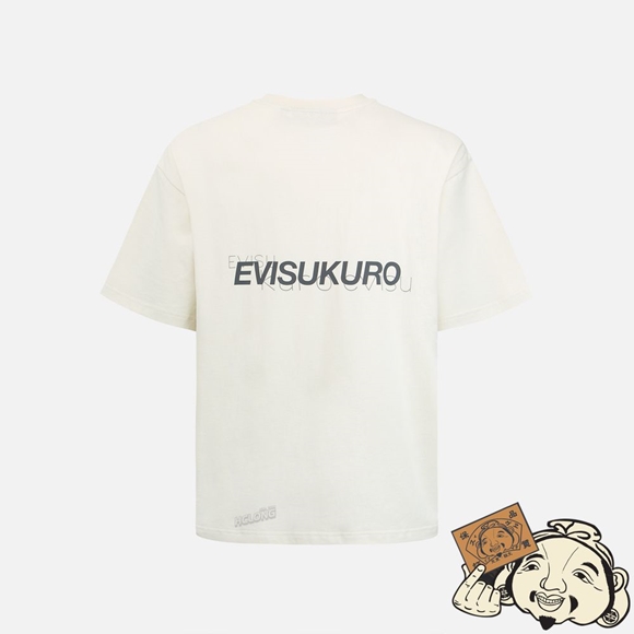 Men Evisu LAYERED LOGO PRINT T-SHIRT Blanche | 102PAGVSF