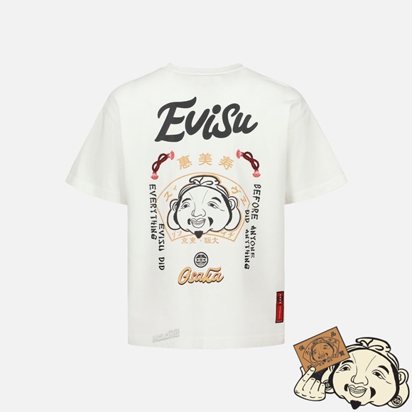 Men Evisu LOGO AND GODHEAD PRINT T-SHIRT Blanche | 296TBJEKO