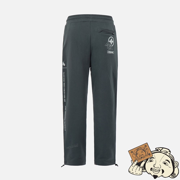 Men Evisu LOGO AND KAMON PRINT SWEATPANTS CHARCOAL | 682QCXGEJ