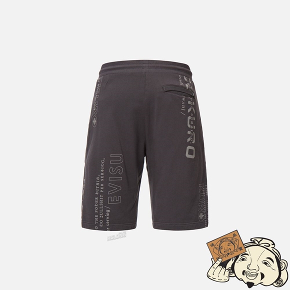 Men Evisu LOGO AND SLOGAN PRINT SWEAT SHORTS Grise | 105LFNUHJ