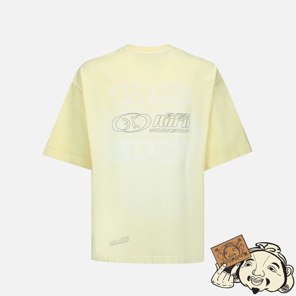 Men Evisu LOGO PRINT TRIO T-SHIRT Jaune | 839EGCJWT