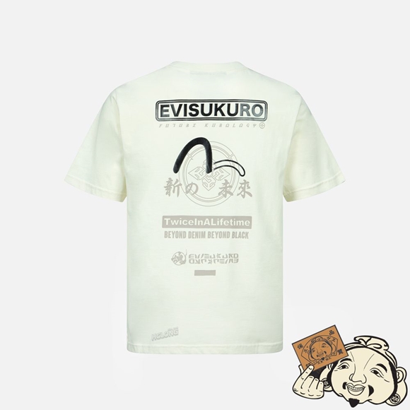 Men Evisu MULTI GRAPHICS PRINT T-SHIRT Blanche | 943GHFQKD