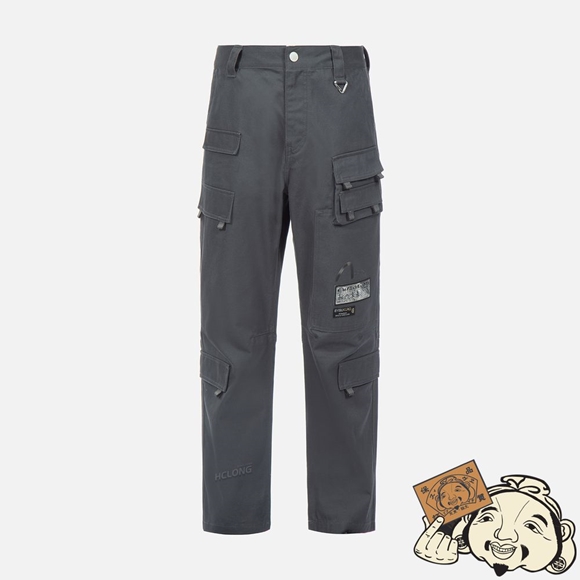 Men Evisu MULTI POCKETS CARGO PANTS CHARCOAL | 293KICSUQ