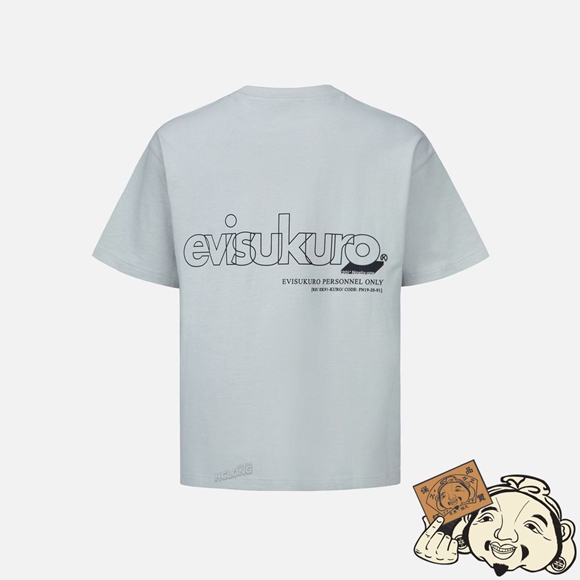 Men Evisu OUTLINE LOGO PRINT BOXY T-SHIRT Grise | 859PUOIZM