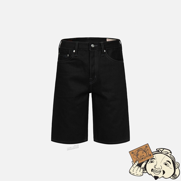 Men Evisu SAMURAI AND SEAGULL EMBROIDERY DENIM SHORTS Noir | 876KFGIEZ