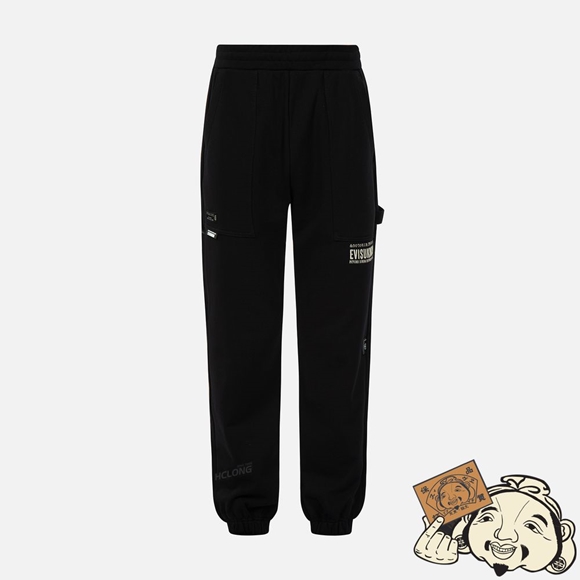 Men Evisu SEAGULL EMBROIDERY SWEATPANTS Noir | 518NKSAFH