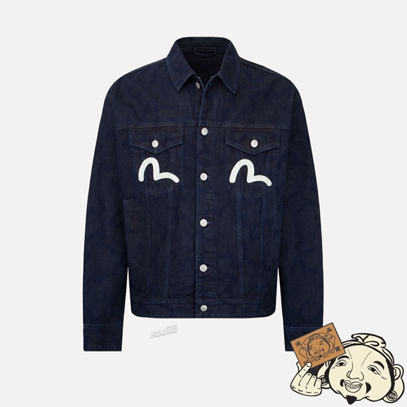 Men Evisu SEAGULL PRINT DENIM JACKET Indigo | 209XSGQRM