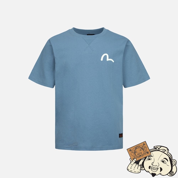 Men Evisu SEAGULL PRINT T-SHIRT Bleu | 983HMGJTS