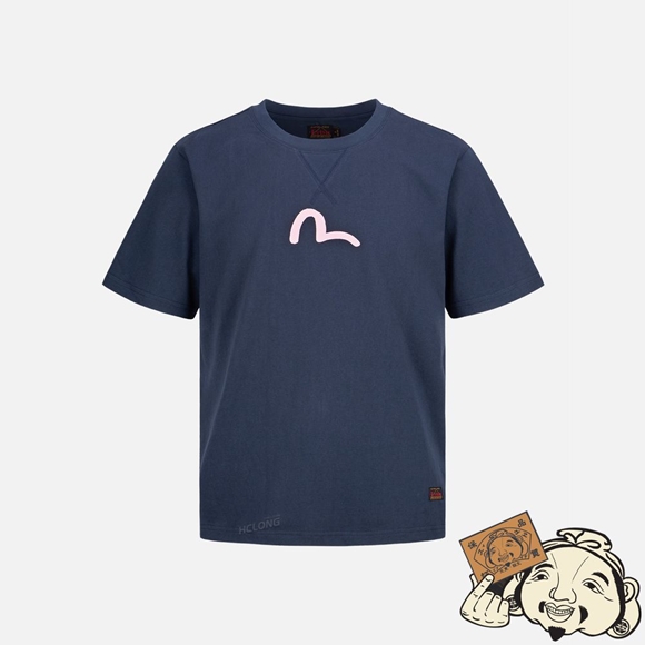 Men Evisu SEAGULL PRINT T-SHIRT Bleu Marine | 723MRUYOL