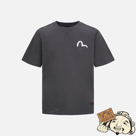 Men Evisu SEAGULL PRINT T-SHIRT CHARCOAL | 602RAUNFC