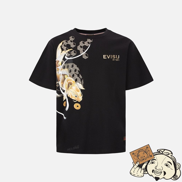 Men Evisu TATTOO KOI PRINT T-SHIRT Noir | 175OWFGYX