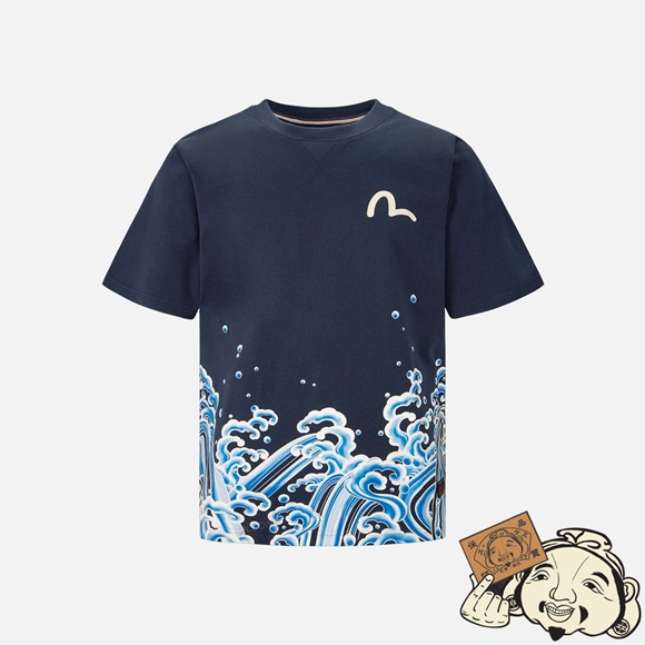 Men Evisu TATTOO WAVES GRAPHIC PRINT T-SHIRT | 247JNGQKV