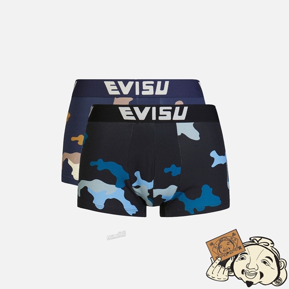 Men Evisu TWO-PACK ALLOVER CAMOUFLAGE PRINT TRUNKS MULTIPLE | 015SGLJTN