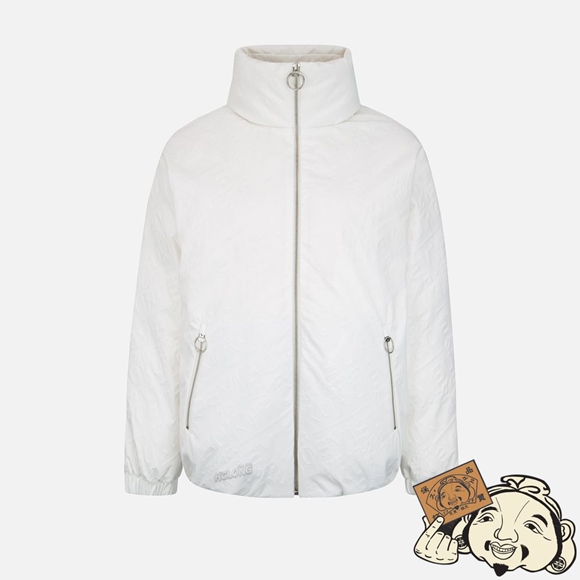 Women Evisu EMBOSSED MONOGRAM DOWN JACKET Blanche | 978XAHYNG