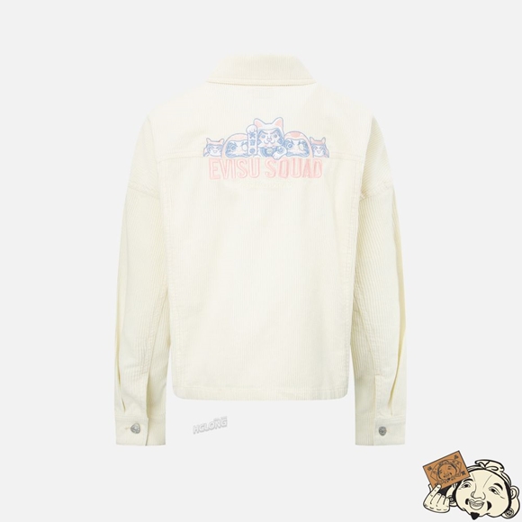 Women Evisu EVISU SQUAD EMBROIDERY CORDUROY JACKET Blanche | 134DGMXBA