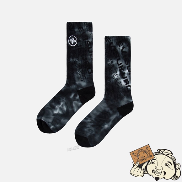 Women Evisu GARMENT-DYED LONG SOCKS Noir | 853BAZLMJ