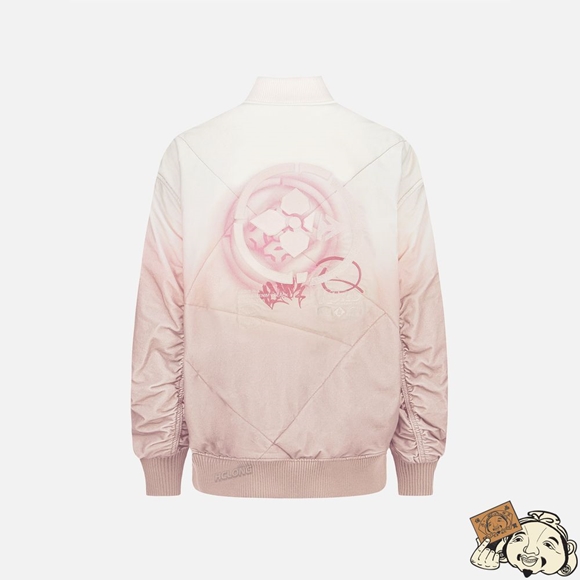 Women Evisu GRADIENT OVERSIZED PADDED BOMBER JACKET Rose | 281XWJTZU