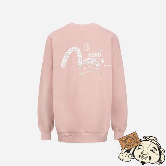 Women Evisu GRAFFITI LOGO PRINT SWEATSHIRT Rose | 154JEDLWK