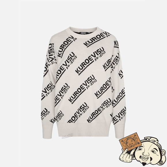 Women Evisu MONOGRAM INTARSIA TURTLE NECK SWEATER Blanche | 693YUHNCK