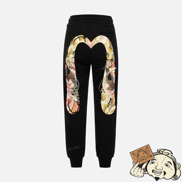 Women Evisu TATTOO KOI DAICOCK PRINT SWEATPANTS Noir | 735OKMGXR