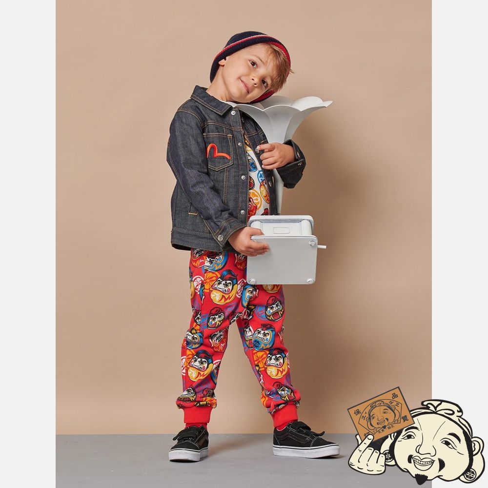 Kids Evisu ALLOVER POMPADOUR DARUMA PRINT SWEATPANTS MULTIPLE | 395HQLGTZ