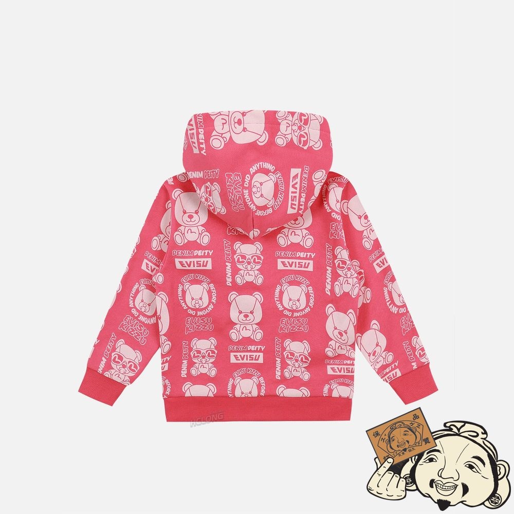 Kids Evisu Allover Bear Print Encapuchonné Sweatshirt Rose | 025PKGWAX