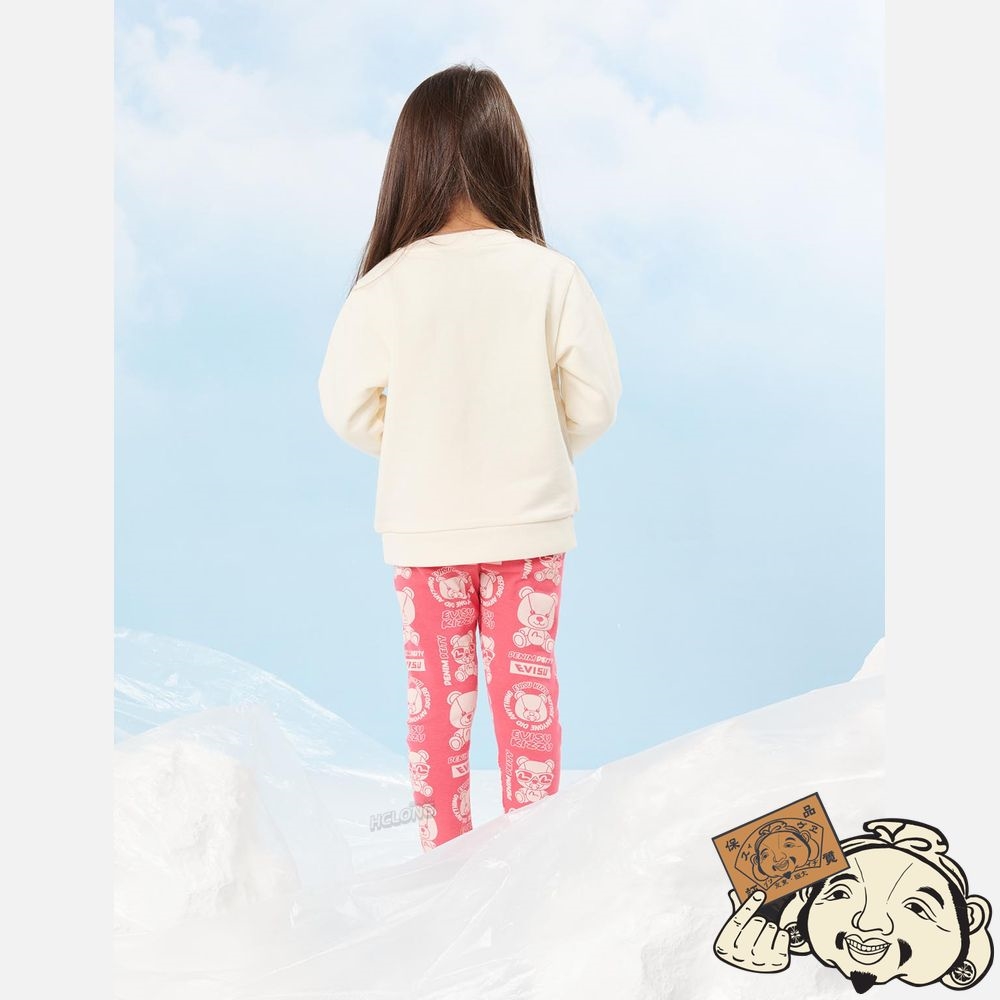 Kids Evisu Allover Bear Print Leggings Rose | 316BHRLVU