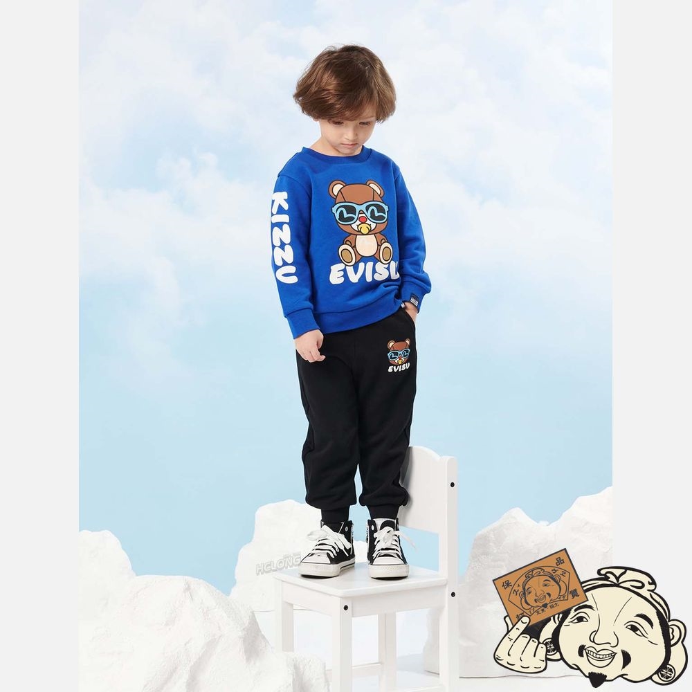 Kids Evisu BEAR AND LOGO DAICOCK PRINT SWEATPANTS Noir | 751CKHUYL