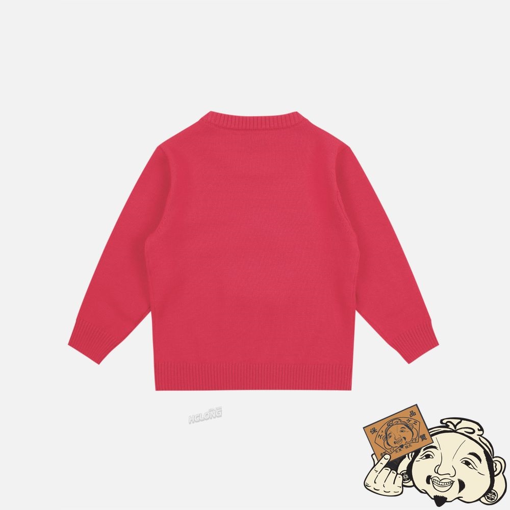 Kids Evisu BEAR APPLIQUÉ KNITTED SWEATER Rose | 547NLWUGV