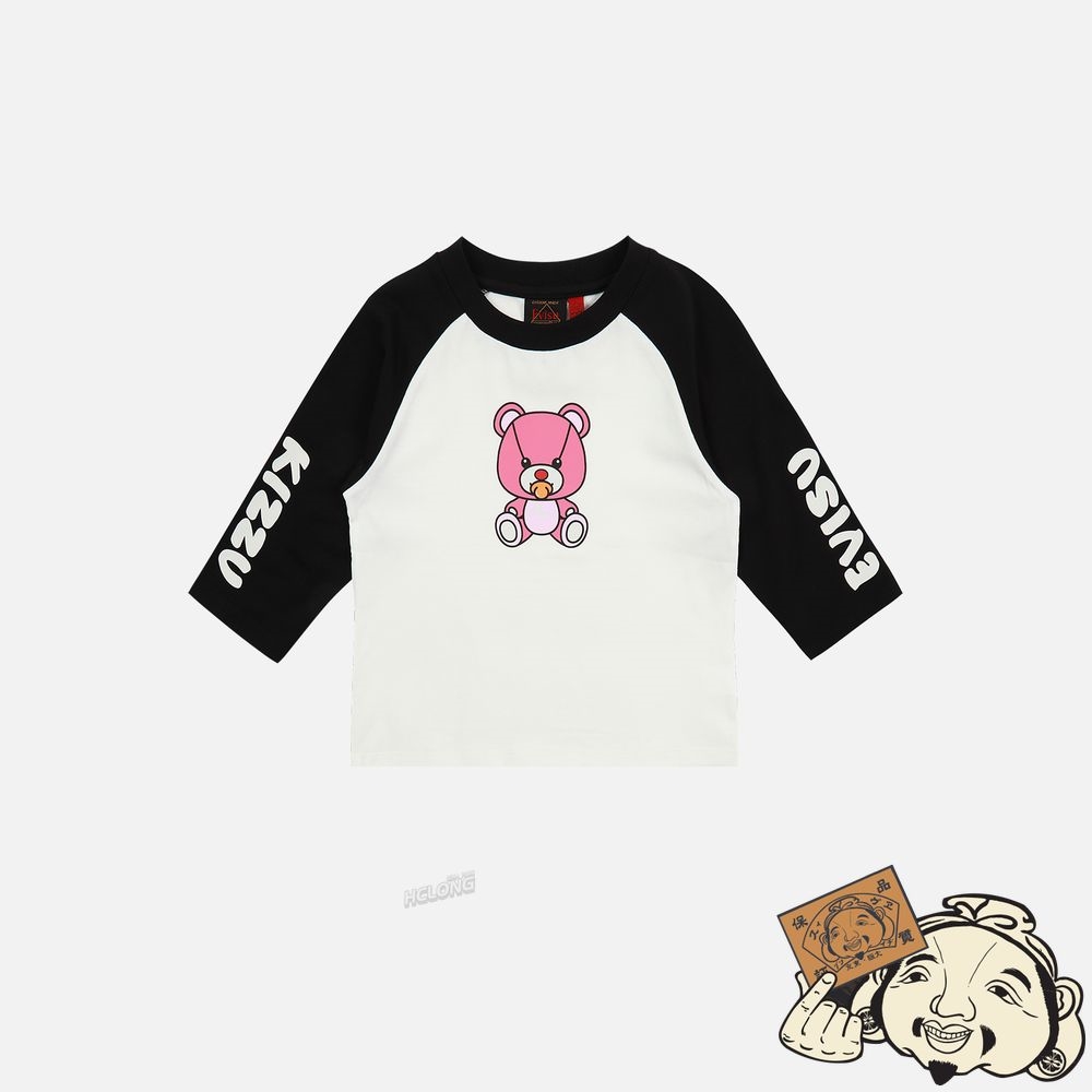 Kids Evisu BEAR PRINT RAGLAN LONG-SLEEVE T-SHIRT Blanche | 437BDYJQZ