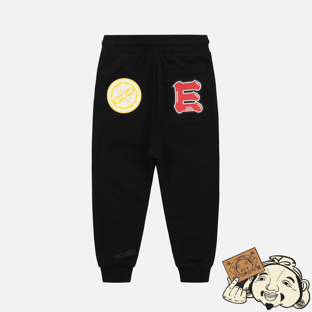 Kids Evisu DARUMA AND KAMON PRINT SWEATPANTS Noir | 104FWUJDL