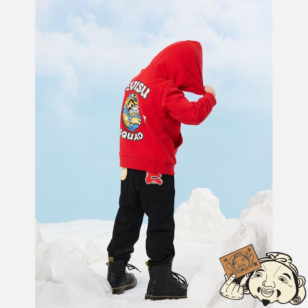 Kids Evisu DARUMA AND KAMON PRINT SWEATPANTS Noir | 104FWUJDL