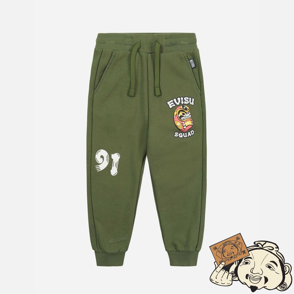 Kids Evisu DARUMA AND KAMON PRINT SWEATPANTS Vert | 450UKWDHV