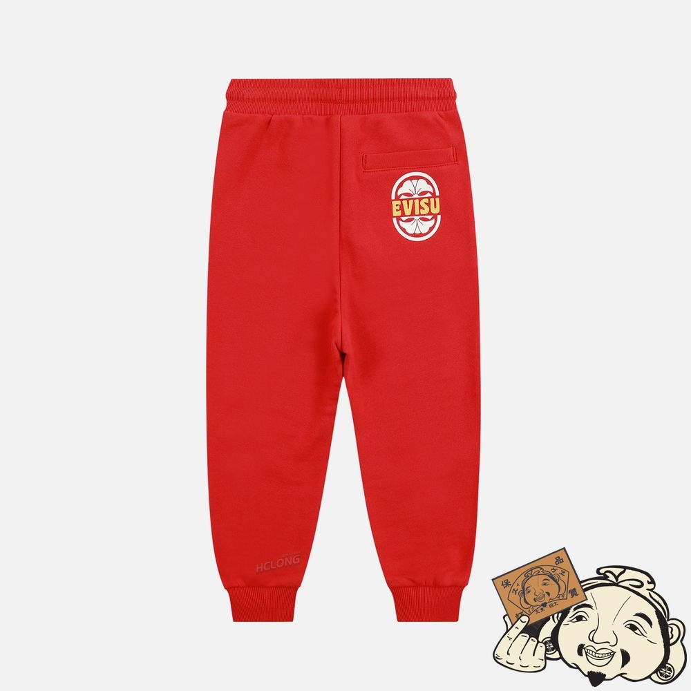 Kids Evisu DARUMA BUDDIES PRINT SWEATPANTS Rouge | 809CVIHBY