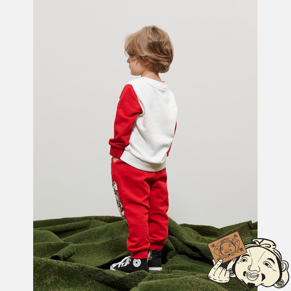 Kids Evisu DARUMA BUDDIES PRINT SWEATPANTS Rouge | 809CVIHBY