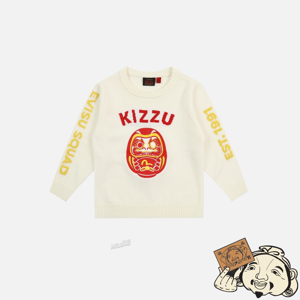 Kids Evisu DARUMA EMBROIDERY SWEATER Blanche | 107YSQUFW