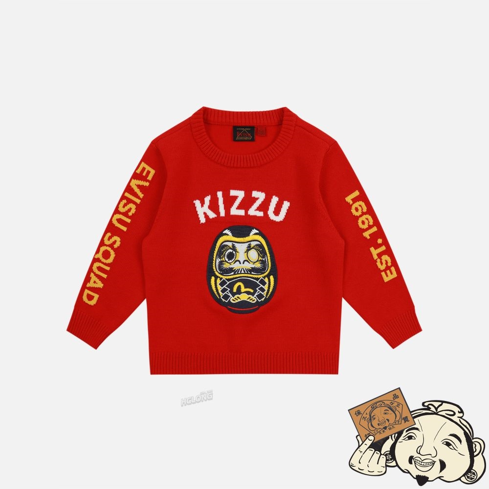 Kids Evisu DARUMA EMBROIDERY SWEATER Rouge | 064BPAGSF