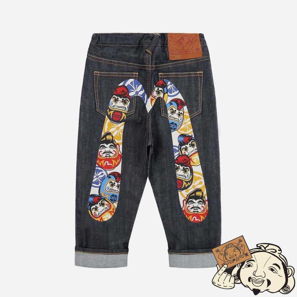 Kids Evisu DARUMA-PATTERN DAICOCK REGULAR FIT DENIM JEANS Indigo | 567KFZBRV