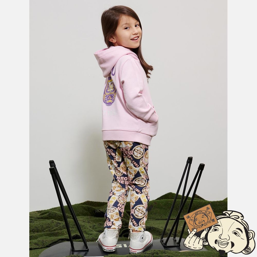 Kids Evisu DARUMA PRINT HOODED SWEATSHIRT Rose | 304YWNSMU