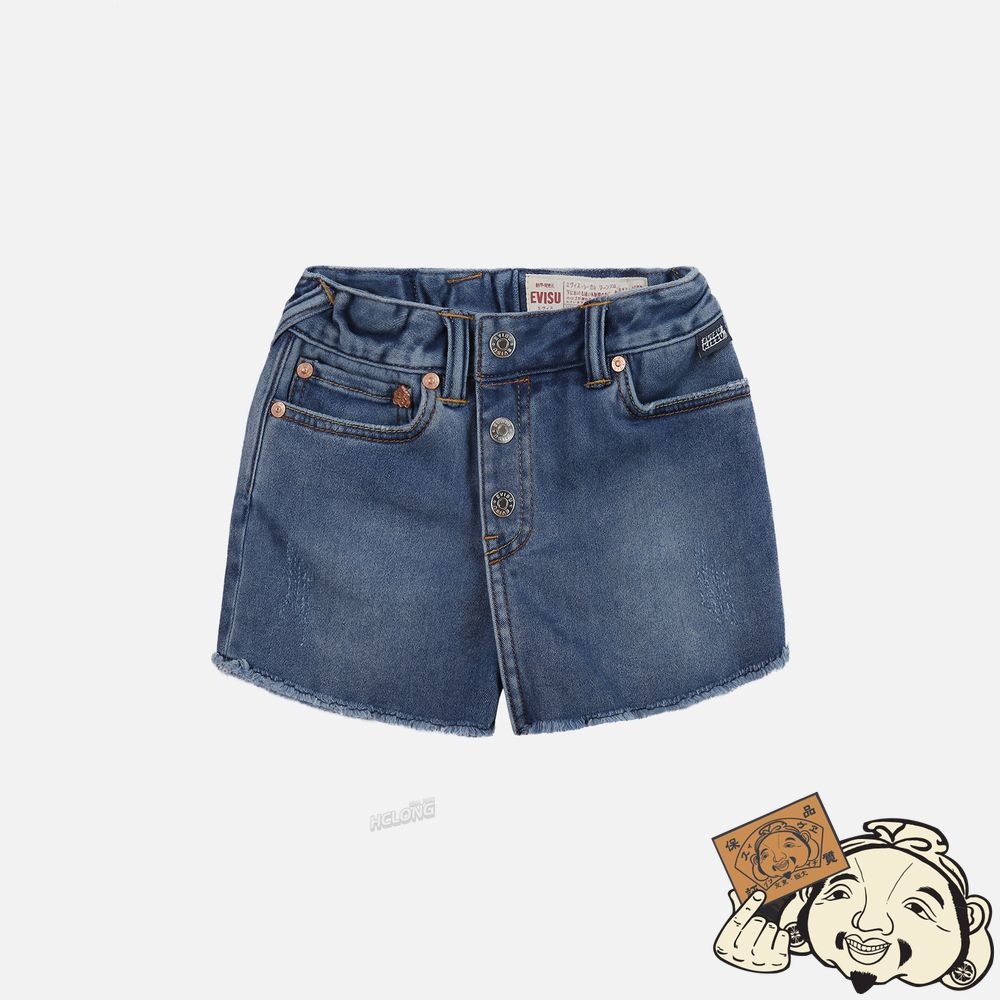 Kids Evisu DARUMA PRINT POCKET DENIM SKORT Indigo | 534WCZLPD