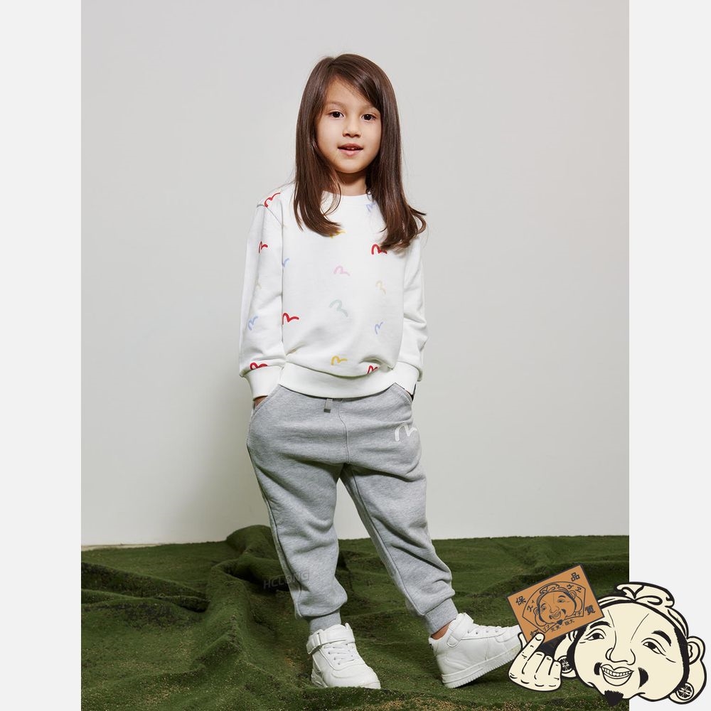 Kids Evisu EVISU SQUAD DAICOCK PRINT SWEATPANTS Grise | 452JVSOCZ